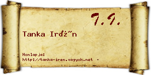 Tanka Irén névjegykártya