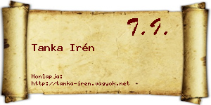 Tanka Irén névjegykártya